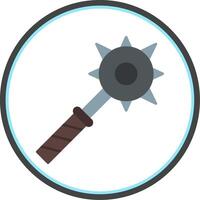 Mace Flat Circle Icon vector