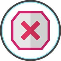 Cross Flat Circle Icon vector