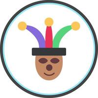 Jester Flat Circle Icon vector
