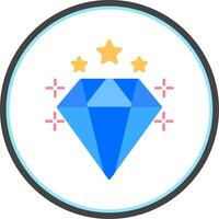 diamante plano circulo icono vector