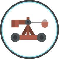 Catapult Flat Circle Icon vector