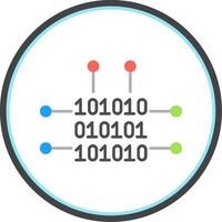 Binary Code Flat Circle Icon vector