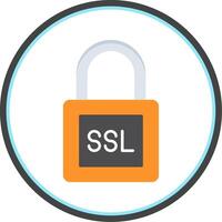 SSL Flat Circle Icon vector