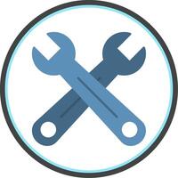 Cross Wrench Flat Circle Icon vector