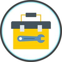 Toolbox Flat Circle Icon vector