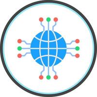 Network Flat Circle Icon vector