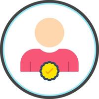 Verified User Flat Circle Icon vector