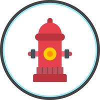 Fire Hydrant Flat Circle Icon vector