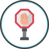 Stop Sign Flat Circle Icon vector