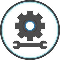 Gear Flat Circle Icon vector