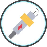 Spark Plug Flat Circle Icon vector