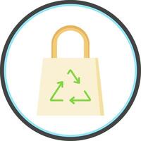 Recycle Bag Flat Circle Icon vector