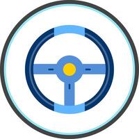Steering Wheel Flat Circle Icon vector