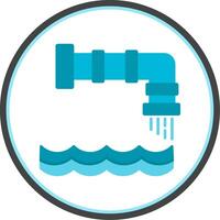 Water Pollution Flat Circle Icon vector