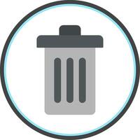 Trash Flat Circle Icon vector