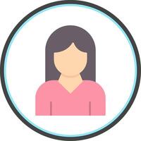 Woman Flat Circle Icon vector