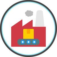 Manufacturing Flat Circle Icon vector