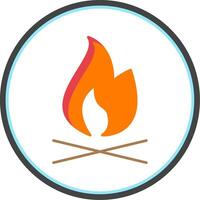 Fire Flat Circle Icon vector