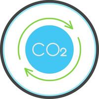 Carbon Cycle Flat Circle Icon vector
