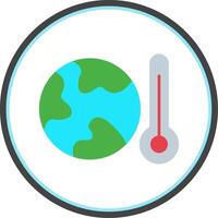 Global Warming Flat Circle Icon vector