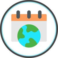 Eco calendar Flat Circle Icon vector