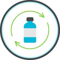 Bottle Recycling Flat Circle Icon vector