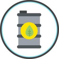 Eco Barrel Flat Circle Icon vector