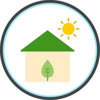 Eco House Flat Circle Icon vector