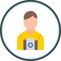 Camera Man Flat Circle Icon vector