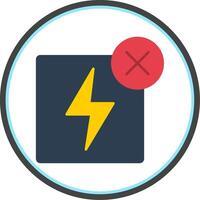 No Electricity Flat Circle Icon vector