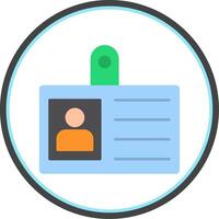 Id Card Flat Circle Icon vector