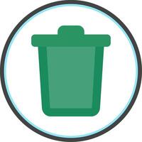 Trash Can Flat Circle Icon vector