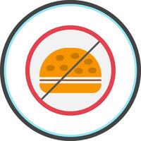 No Food Flat Circle Icon vector