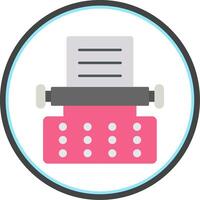 máquina de escribir plano circulo icono vector