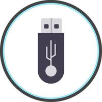 Pen Drive Flat Circle Icon vector