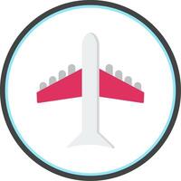 Airplane Flat Circle Icon vector