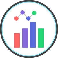 Data Analysis Flat Circle Icon vector