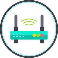 Wifi enrutador plano circulo icono vector