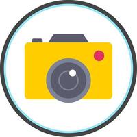 Digital Camera Flat Circle Icon vector