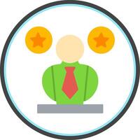 Leader Flat Circle Icon vector