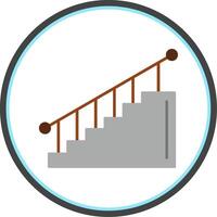 Stair Flat Circle Icon vector