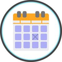 Calender Flat Circle Icon vector