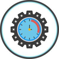 Time Management Flat Circle Icon vector