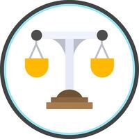 Justice Scale Flat Circle Icon vector