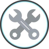 Wrench Flat Circle Icon vector