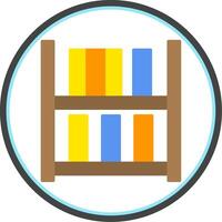 Bookshelf Flat Circle Icon vector