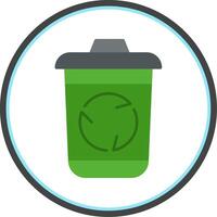 Recycle Bin Flat Circle Icon vector