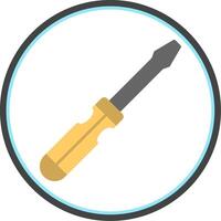 Screwdriver Flat Circle Icon vector