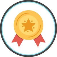 Medal Flat Circle Icon vector