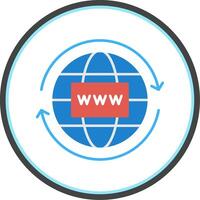 Worldwide Flat Circle Icon vector